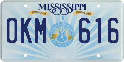 MS license plate OKM616