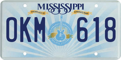 MS license plate OKM618