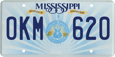 MS license plate OKM620