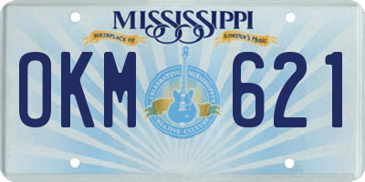 MS license plate OKM621