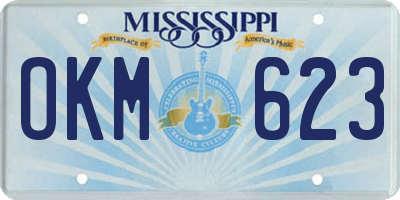 MS license plate OKM623