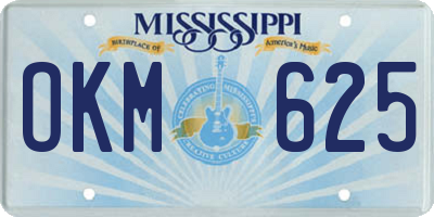MS license plate OKM625