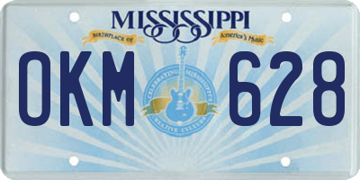 MS license plate OKM628