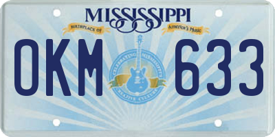MS license plate OKM633