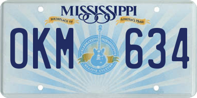 MS license plate OKM634
