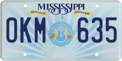 MS license plate OKM635