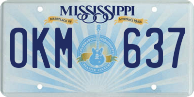 MS license plate OKM637