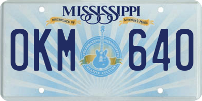 MS license plate OKM640