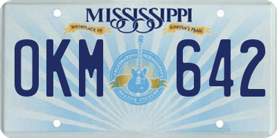 MS license plate OKM642