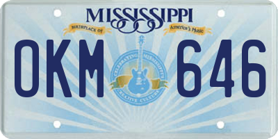 MS license plate OKM646
