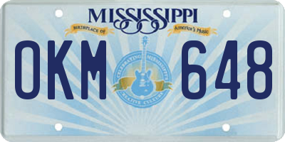 MS license plate OKM648