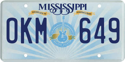 MS license plate OKM649