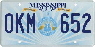 MS license plate OKM652