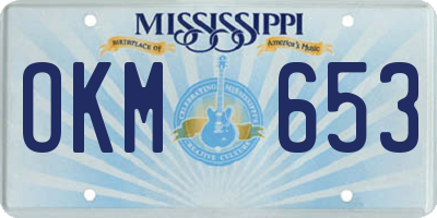 MS license plate OKM653