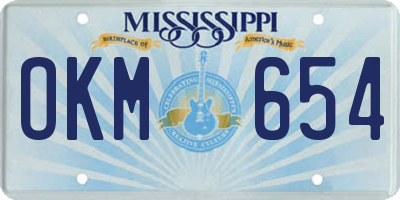 MS license plate OKM654