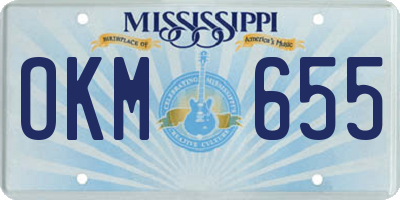 MS license plate OKM655