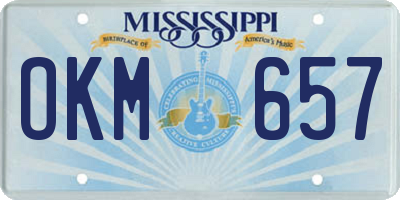 MS license plate OKM657