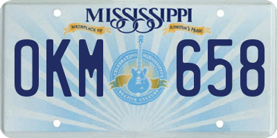 MS license plate OKM658