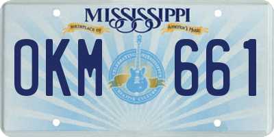 MS license plate OKM661