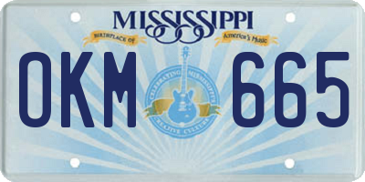MS license plate OKM665
