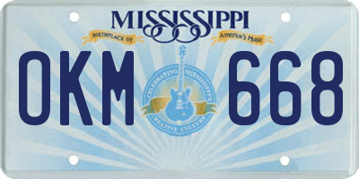MS license plate OKM668