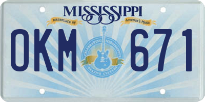 MS license plate OKM671