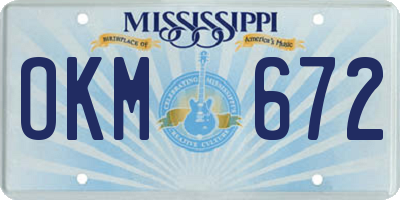 MS license plate OKM672