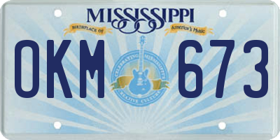 MS license plate OKM673