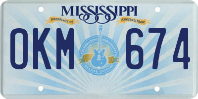MS license plate OKM674