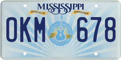 MS license plate OKM678