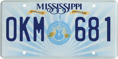 MS license plate OKM681