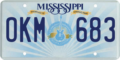 MS license plate OKM683