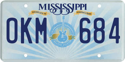 MS license plate OKM684