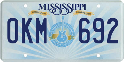 MS license plate OKM692