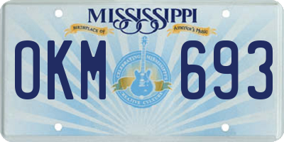 MS license plate OKM693