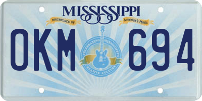 MS license plate OKM694