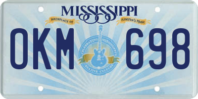 MS license plate OKM698