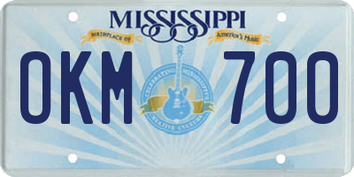 MS license plate OKM700