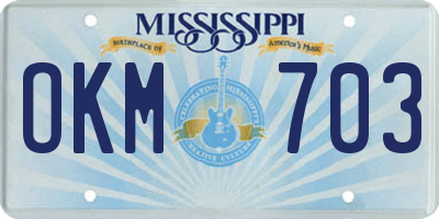 MS license plate OKM703
