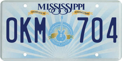 MS license plate OKM704