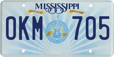 MS license plate OKM705