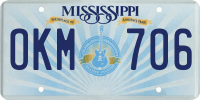 MS license plate OKM706