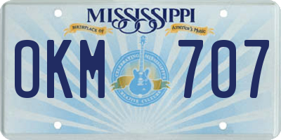 MS license plate OKM707