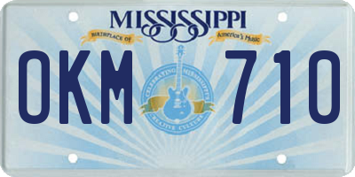MS license plate OKM710