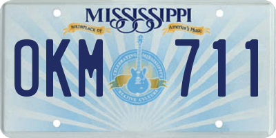 MS license plate OKM711