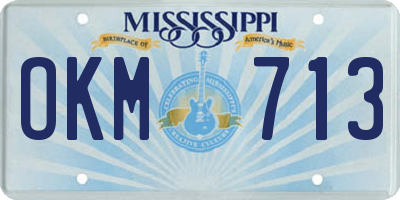 MS license plate OKM713