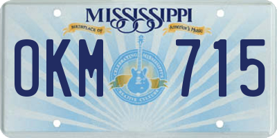 MS license plate OKM715
