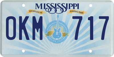MS license plate OKM717