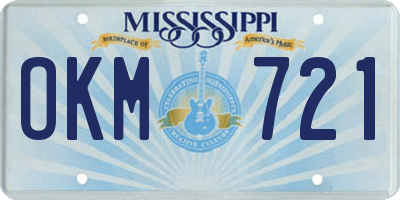 MS license plate OKM721