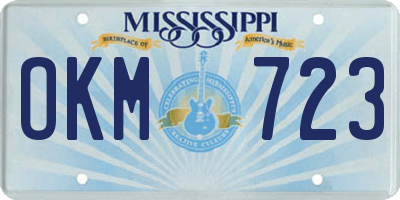 MS license plate OKM723